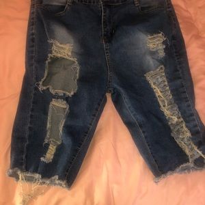 Distressed Jean shorts